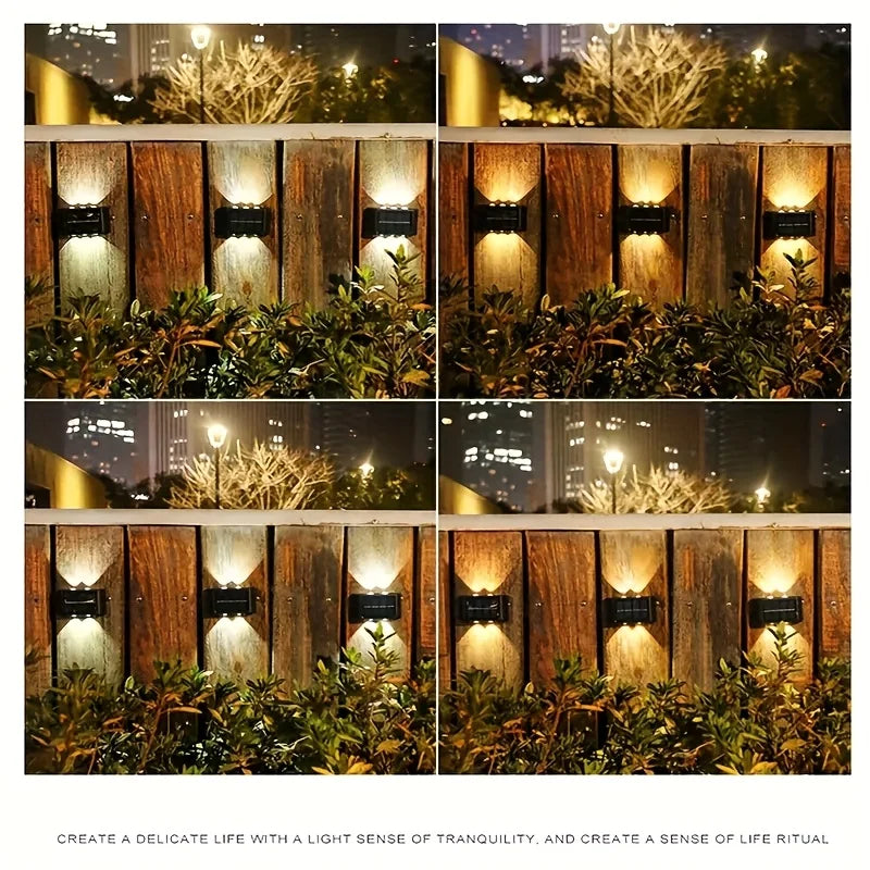 Solar Outdoor Wall Lamp Waterproof Up Down Lighting For Garden