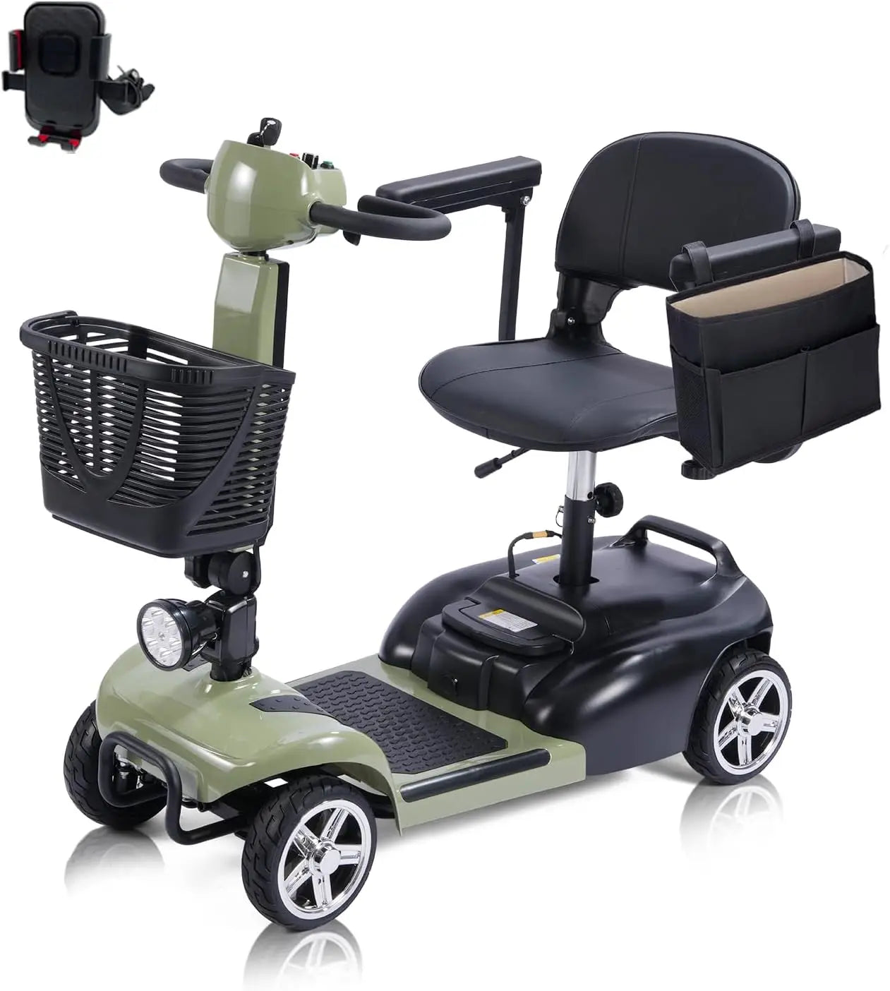 4 Wheel Electric Mobility Scooter With Seat And Removable Battery