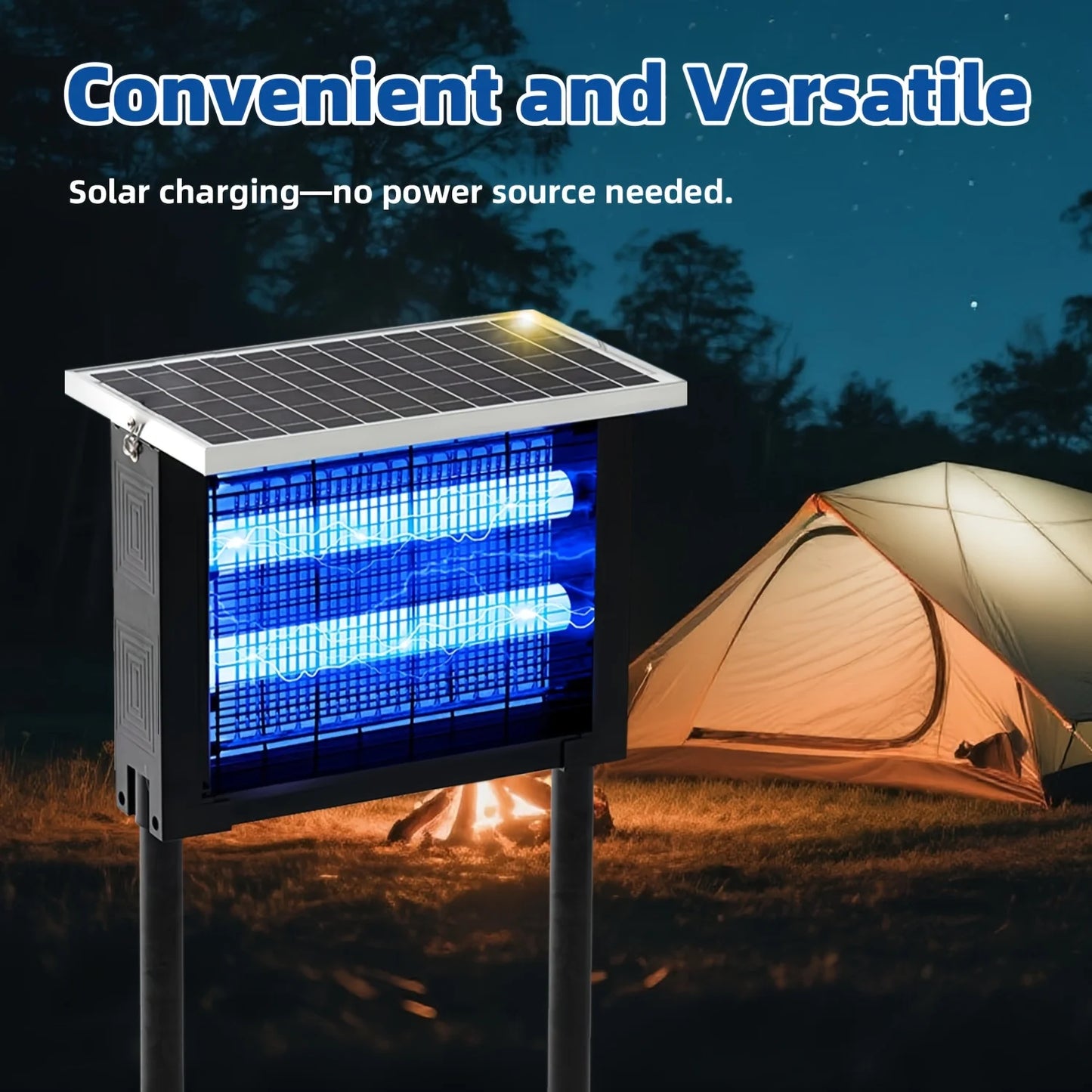 Solar Bug Zapper Outdoor Portable Rechargeable Mosquito Killer