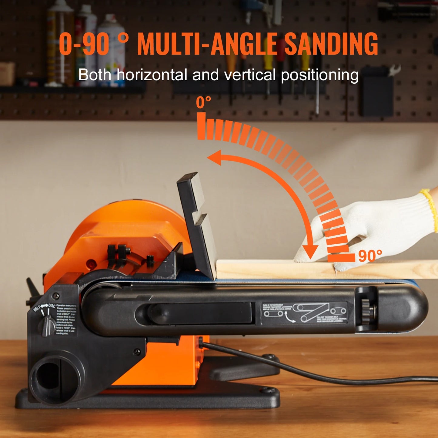 SucceBuy Belt Disc Sander Combo With 5A Induction Motor Woodworking Grinder