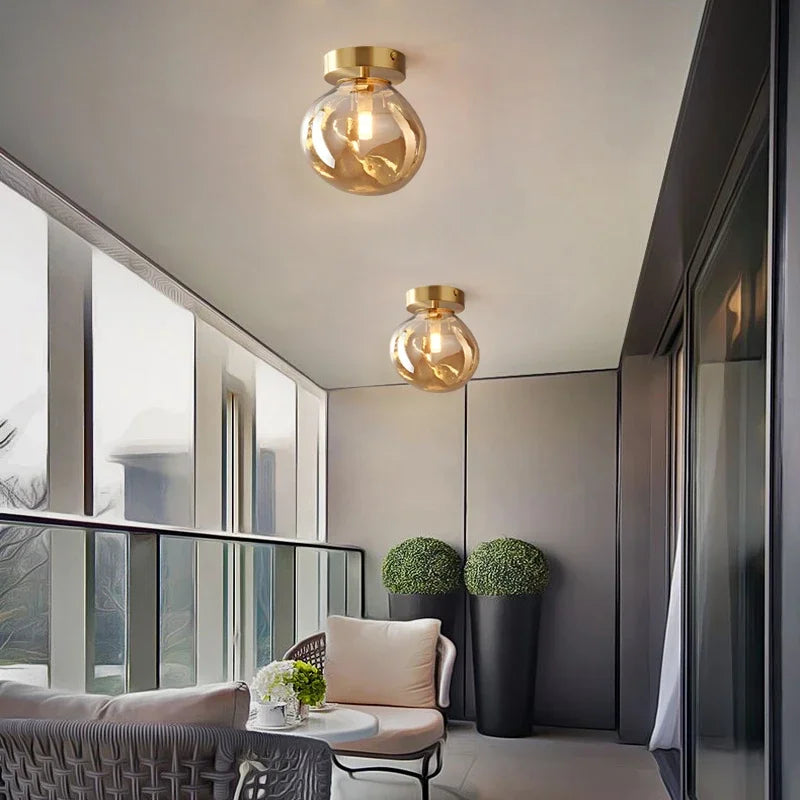Nordic Modern Glass Ceiling Light E27 Fixture