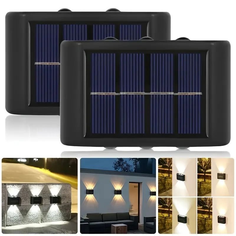 Solar Outdoor Wall Lamp Waterproof Up Down Lighting For Garden