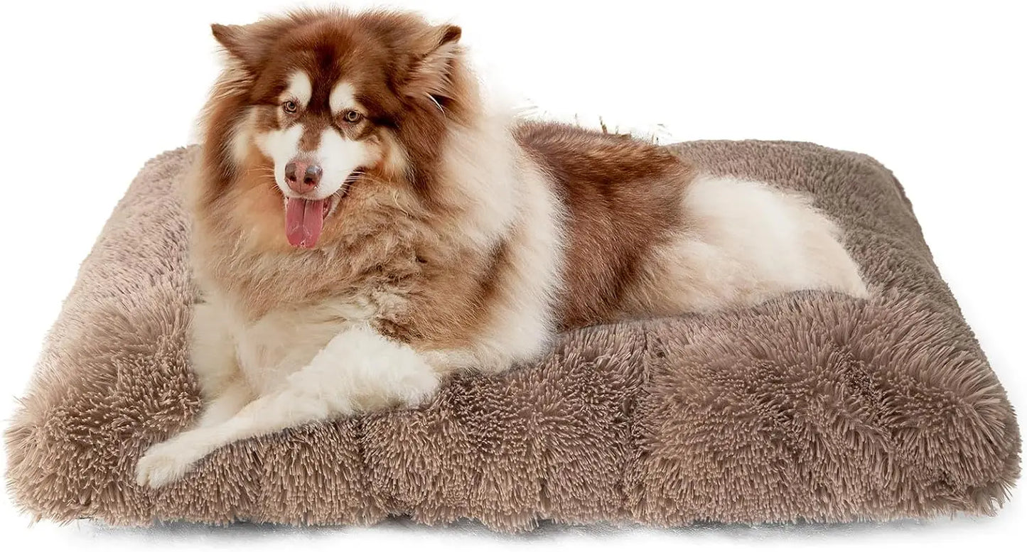 Plush Dog Bed Calming Anti Anxiety Washable Non Slip Mat