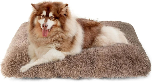 Plush Dog Bed Calming Anti Anxiety Washable Non Slip Mat