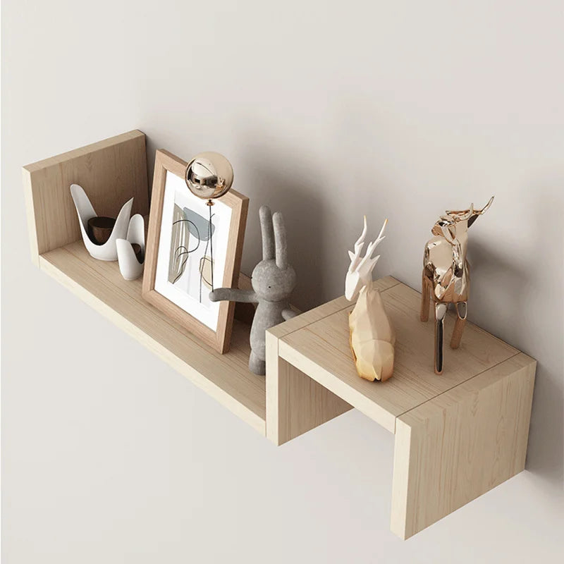 Wooden Wall Mounted Floating Shelves Set High Load Capacity