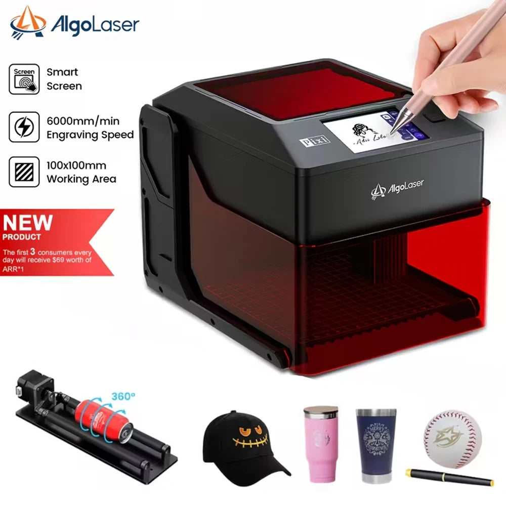 AlgoLaser PIXI Desktop Engraving Machine With Touch Screen Enclosure