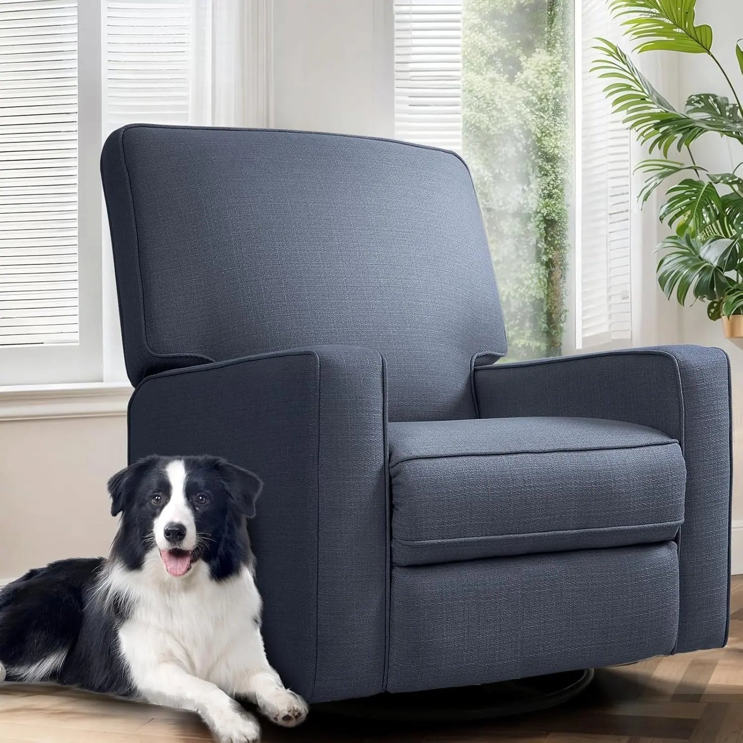 Manual Rocker Recliner Chair For Adults High Back Glider Upholstered