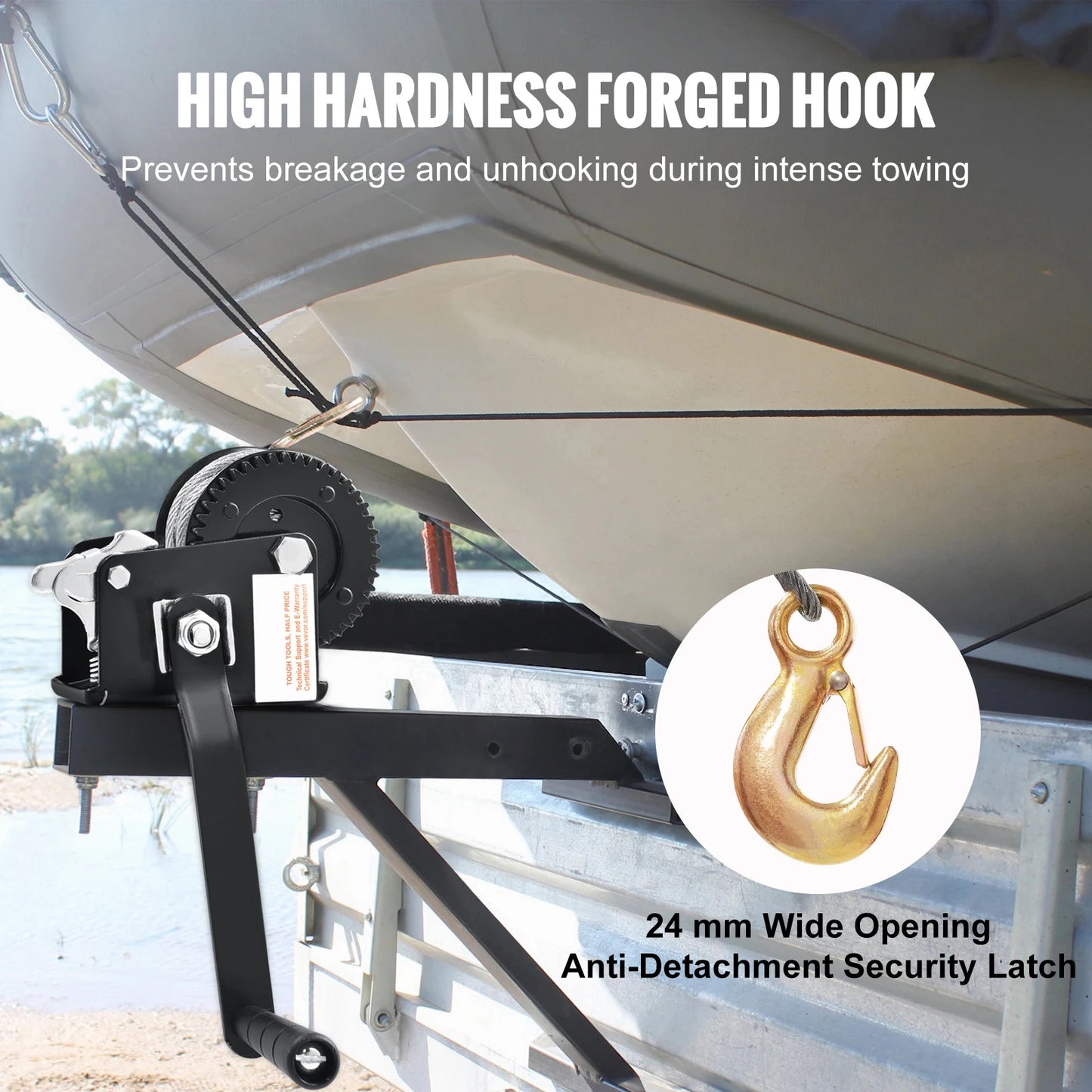 SucceBuy Hand Winch Heavy Duty Rope Crank Two Way Ratchet