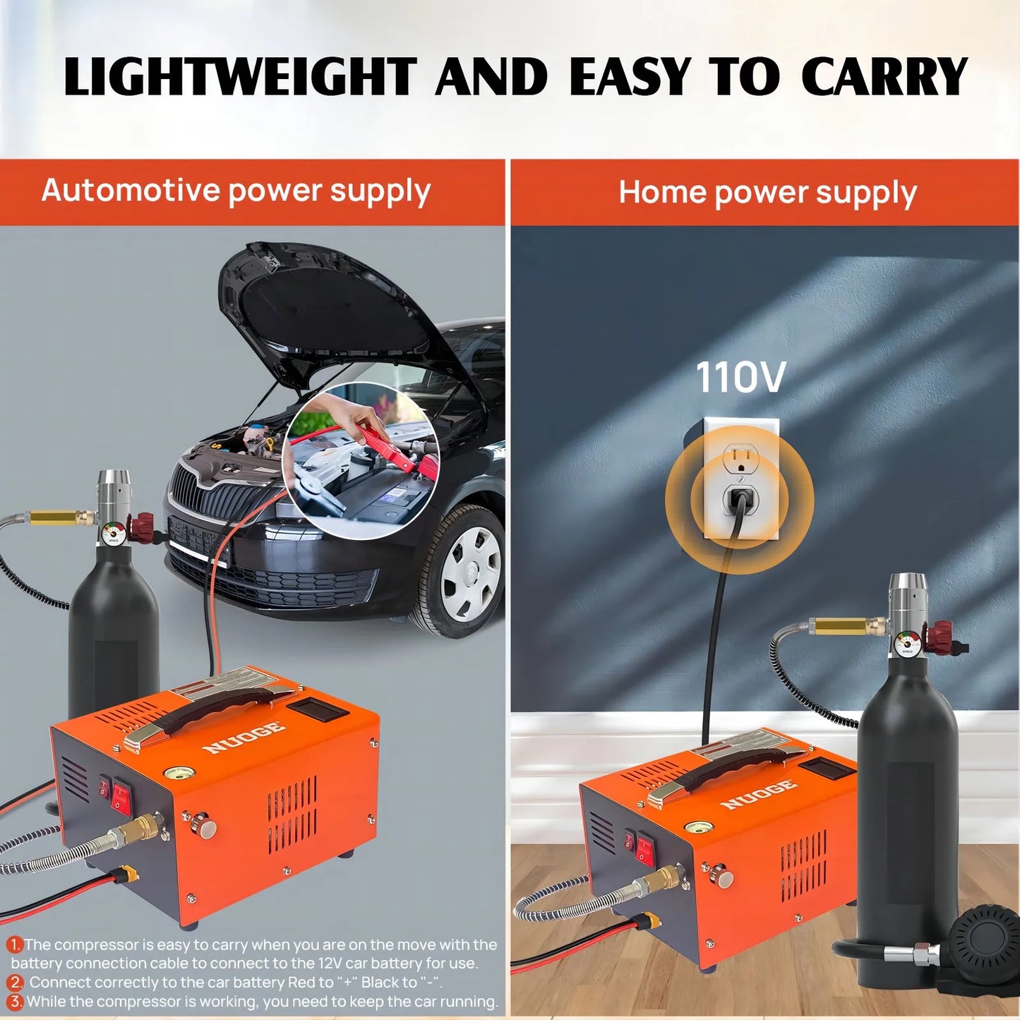 Nuoge High Pressure Air Compressor for Diving Bottles