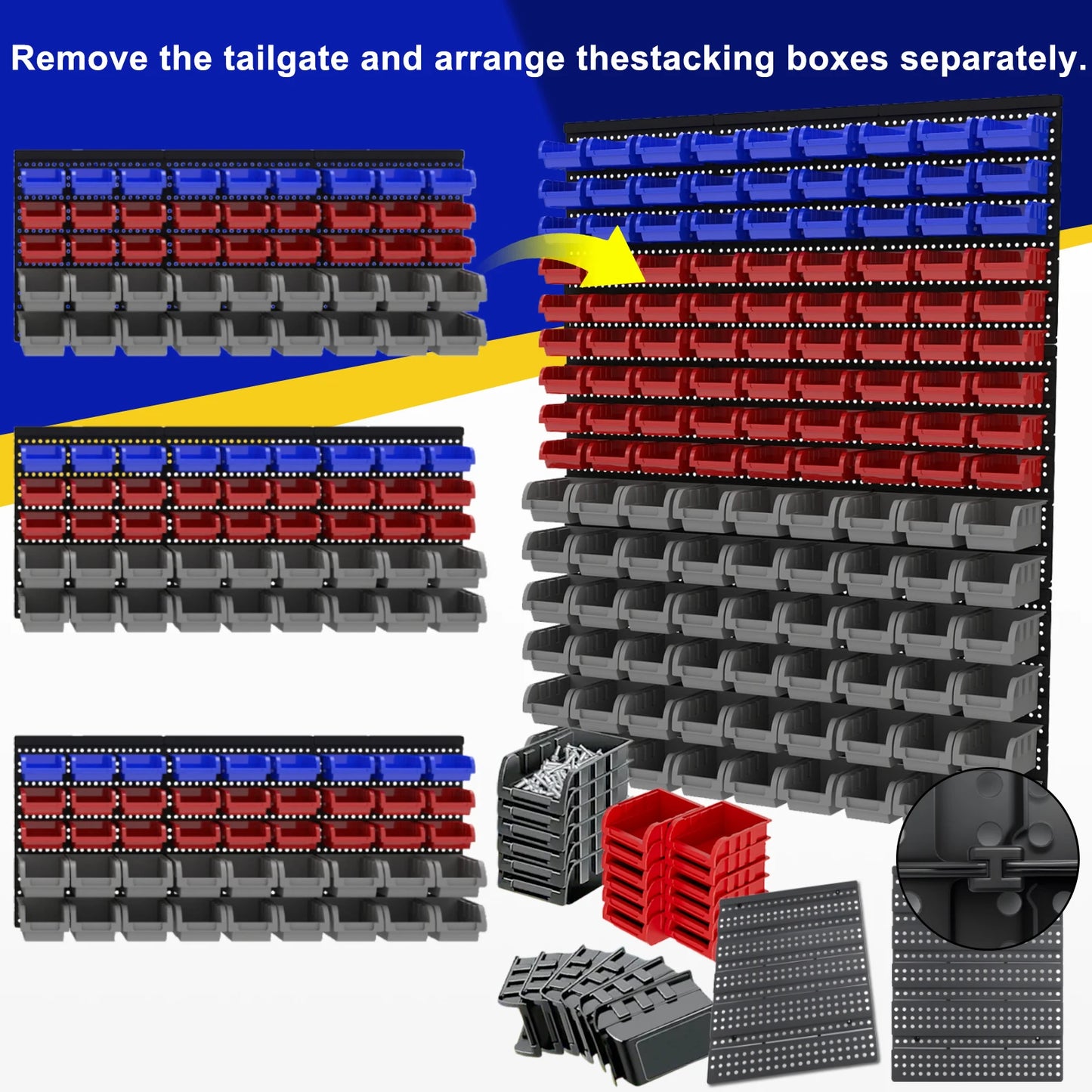 NONECN Wall Mounted Tool Organizer System for Screws and Nuts