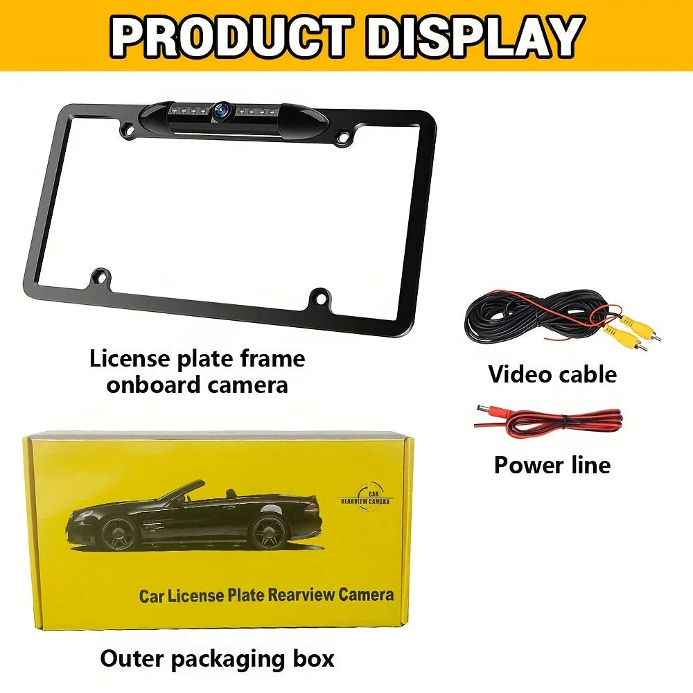 Bileeko US License Plate Frame With Rear View Backup Camera