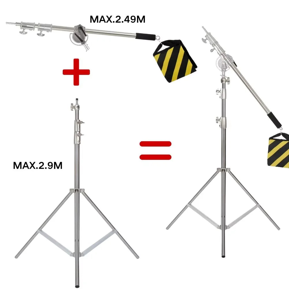 SH Stainless Steel Tripod Light Stand for Ring Light Softbox