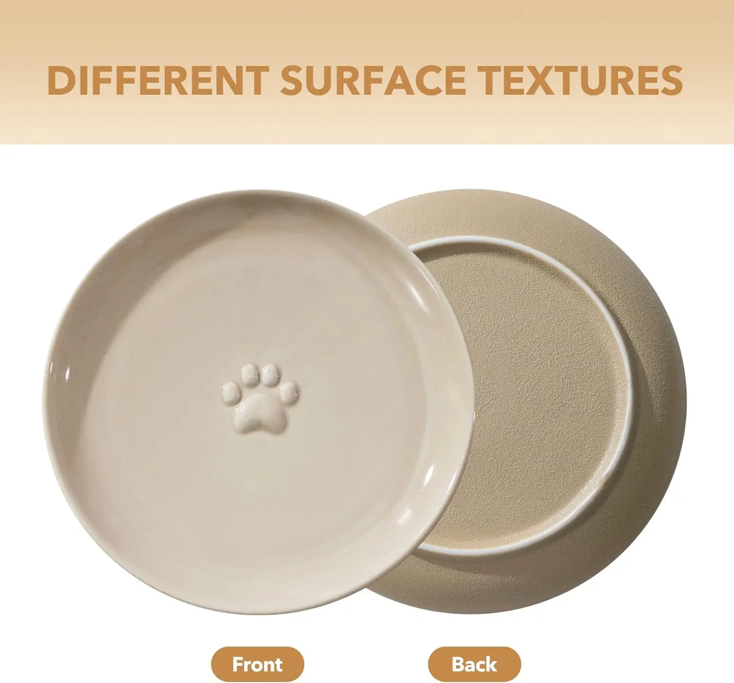 Raised Ceramic Cat Dishes 2-In-1 Food And Water Bowl Set