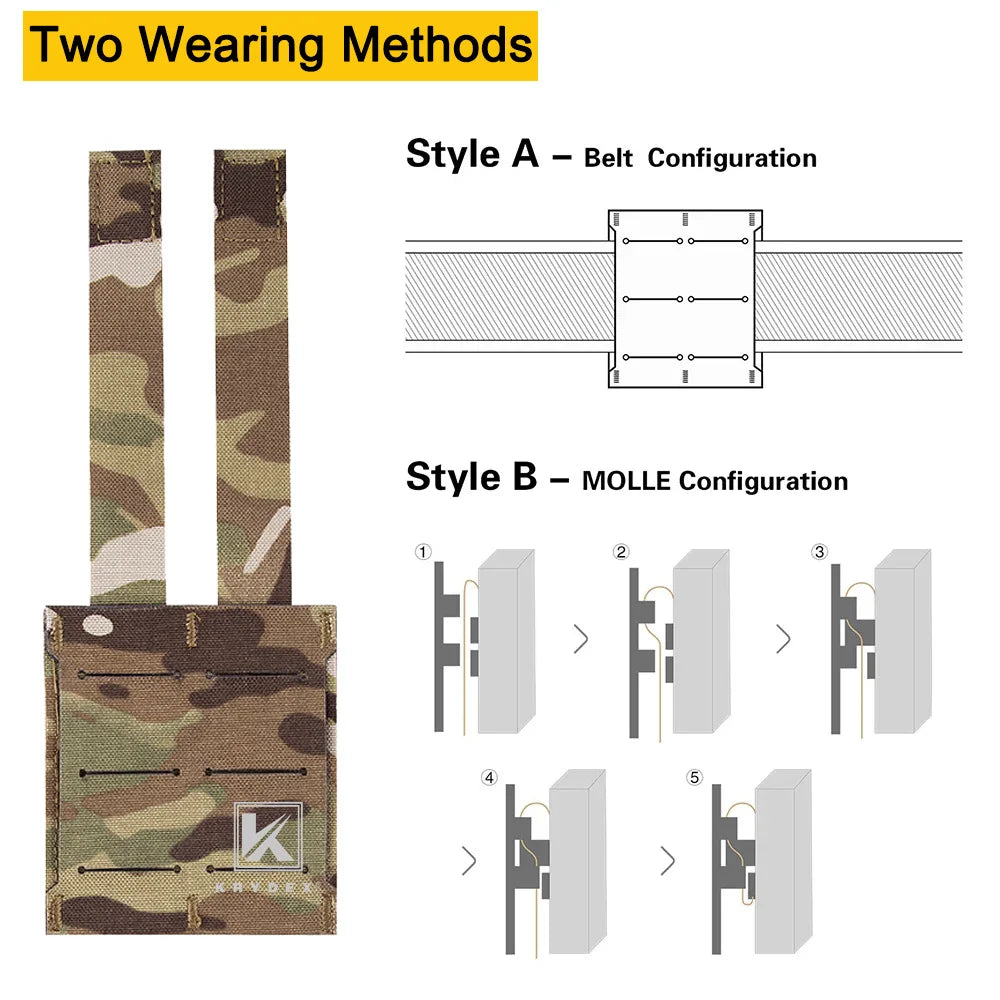 KRYDEX Tactical 9mm Double Magazine Pouch Pistol Mag Holder MOLLE