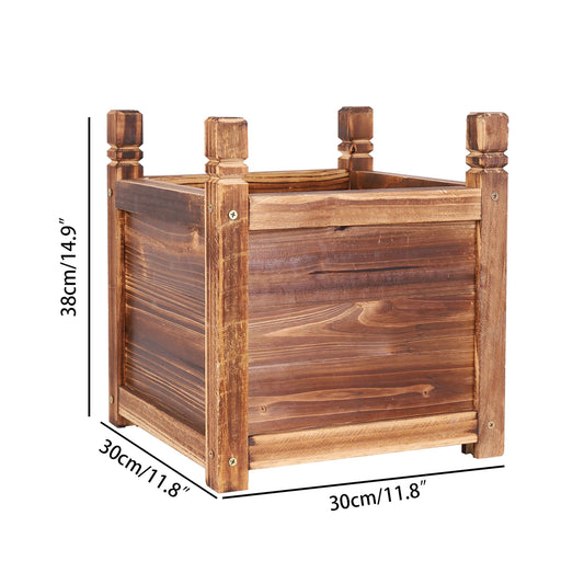 Wooden Raised Flower Bed Planter for Indoor and Outdoor Gardens