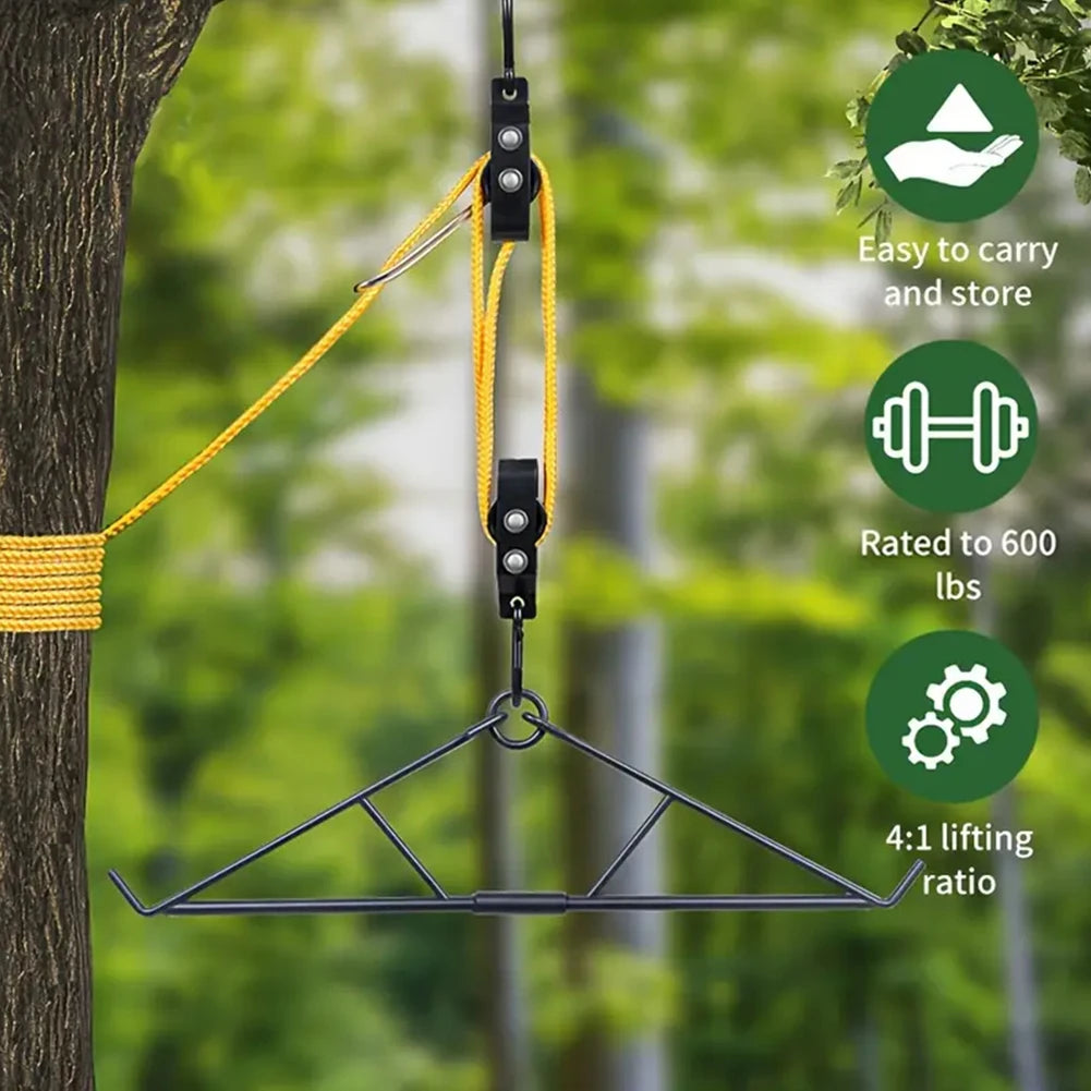Deer Hanging Kit Gambrel With Hoist System 700 Lb Capacity