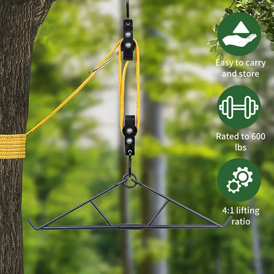 Deer Hanging Kit Gambrel With Hoist System 700 Lb Capacity