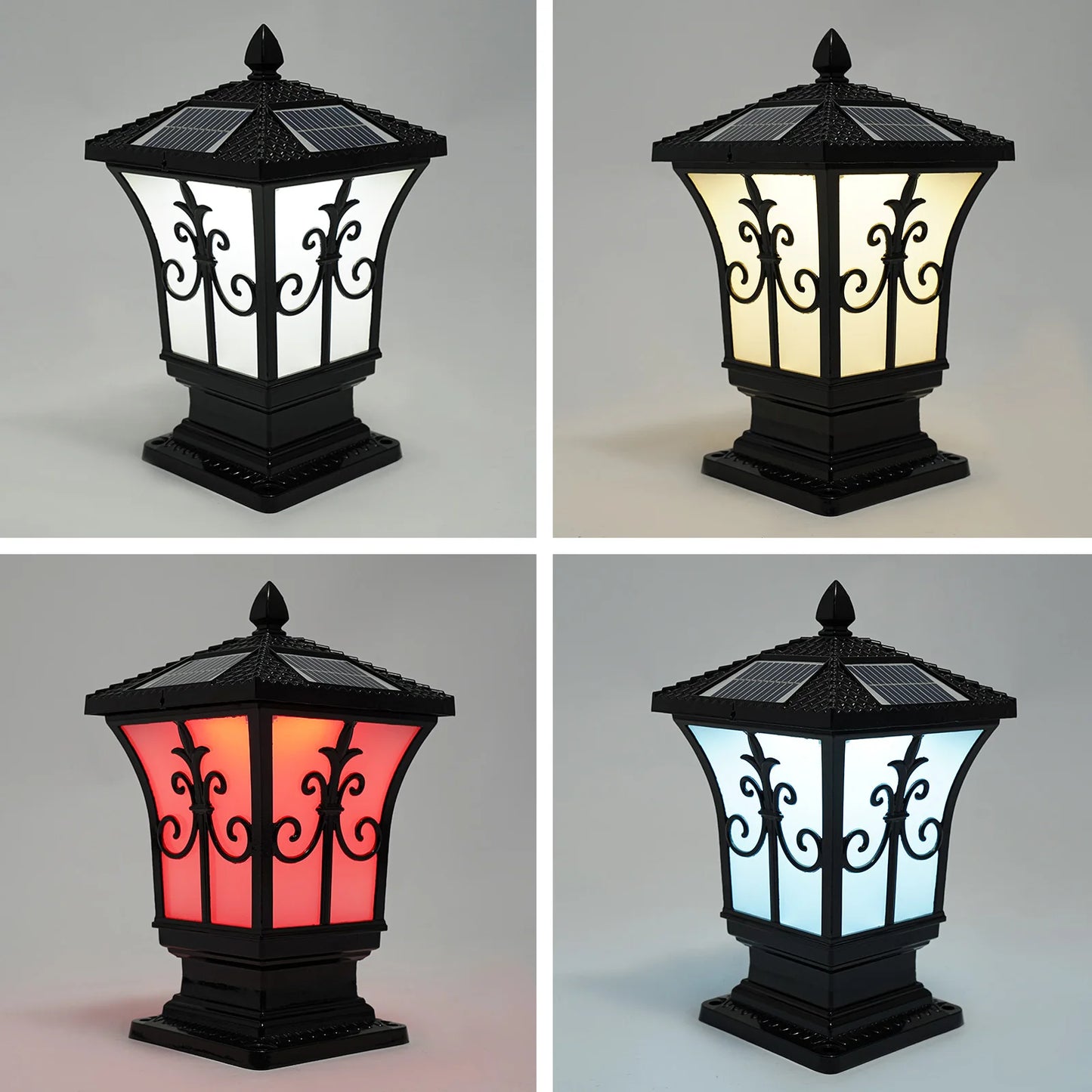Outdoor Solar Post Light IP44 Pillar Lamp With Weatherproof