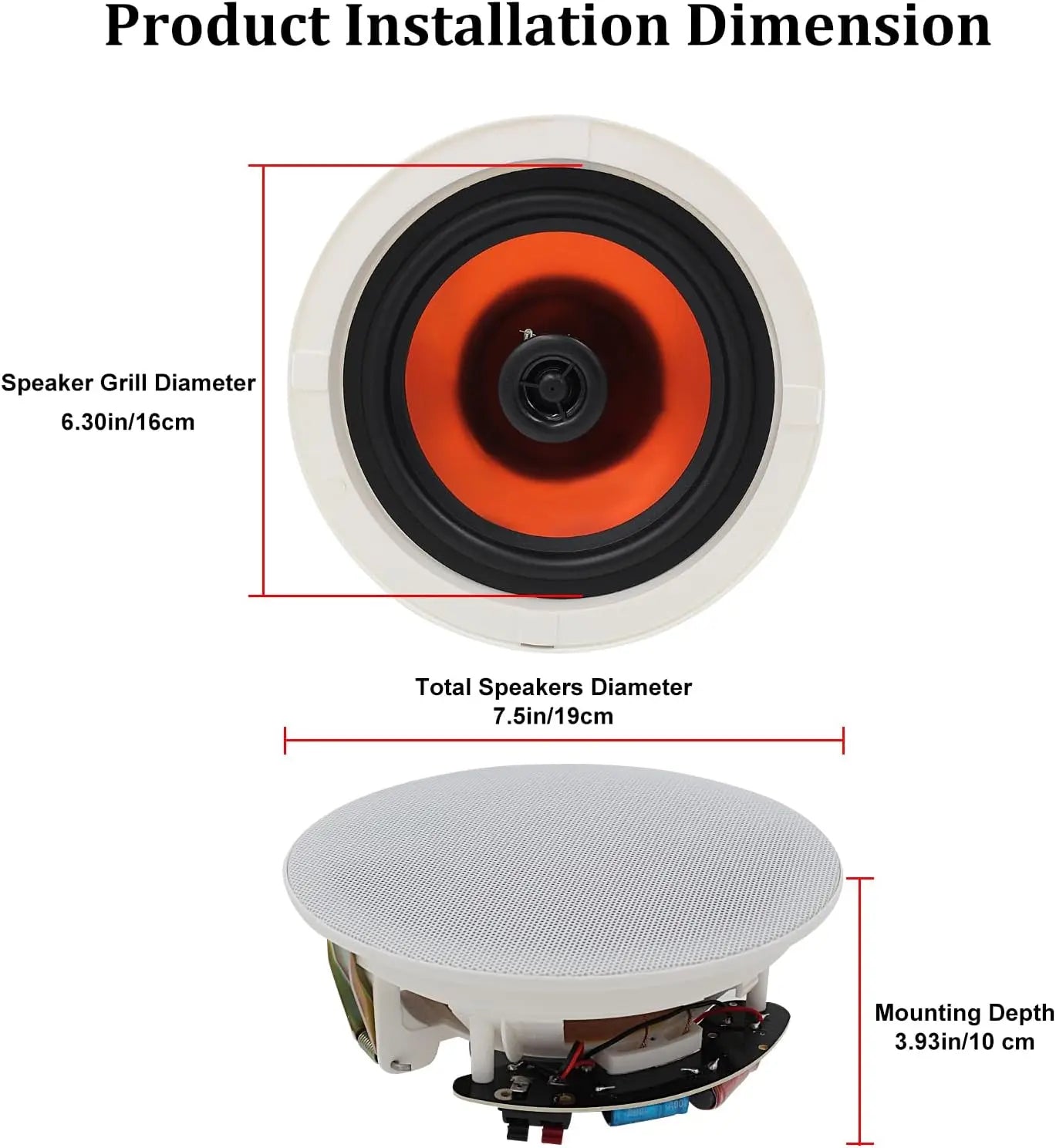 Herdio 4 Pack Bluetooth In Ceiling Speakers With Wall Amplifier