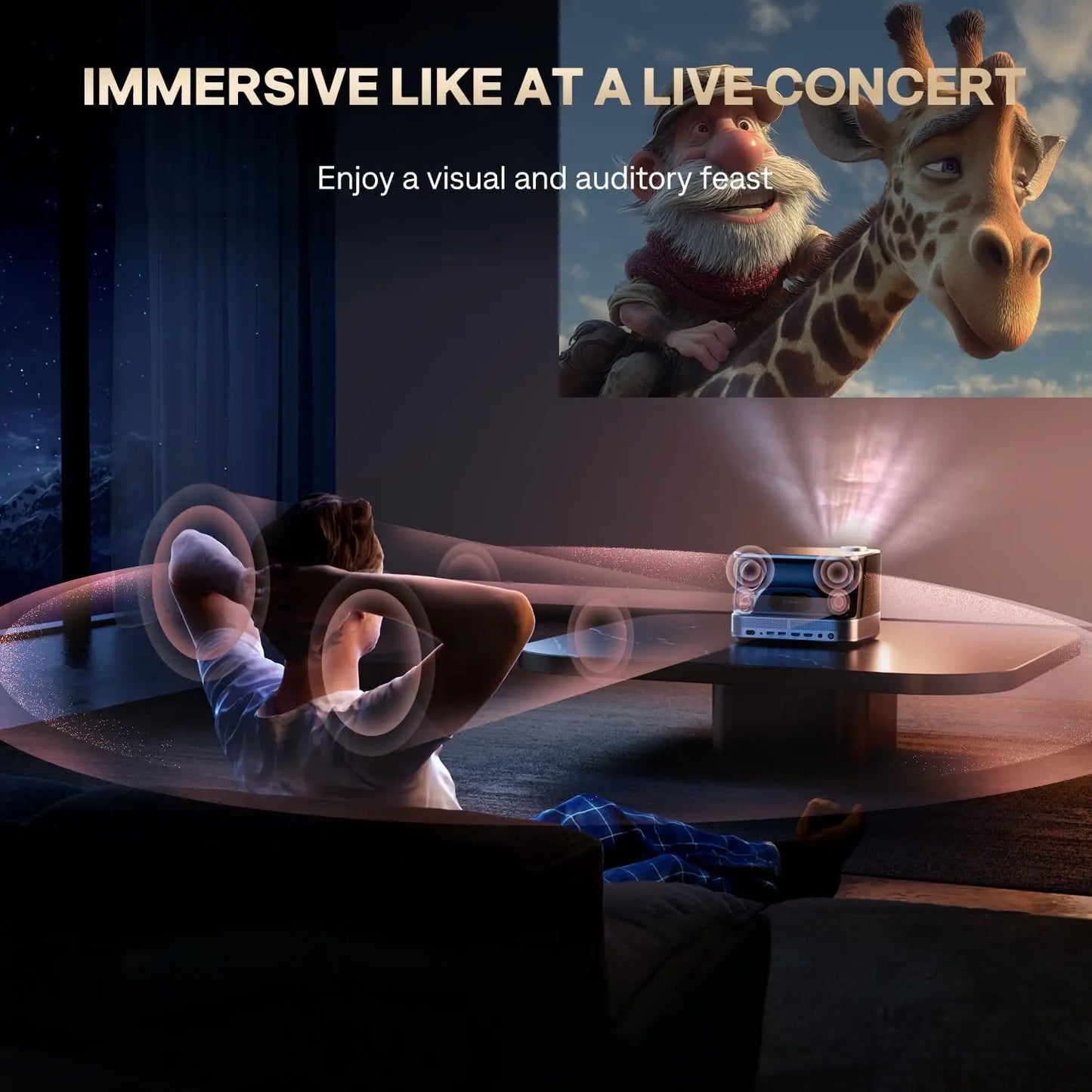 3 In 1 4K Smart Projector With WiFi Bluetooth Keystone
