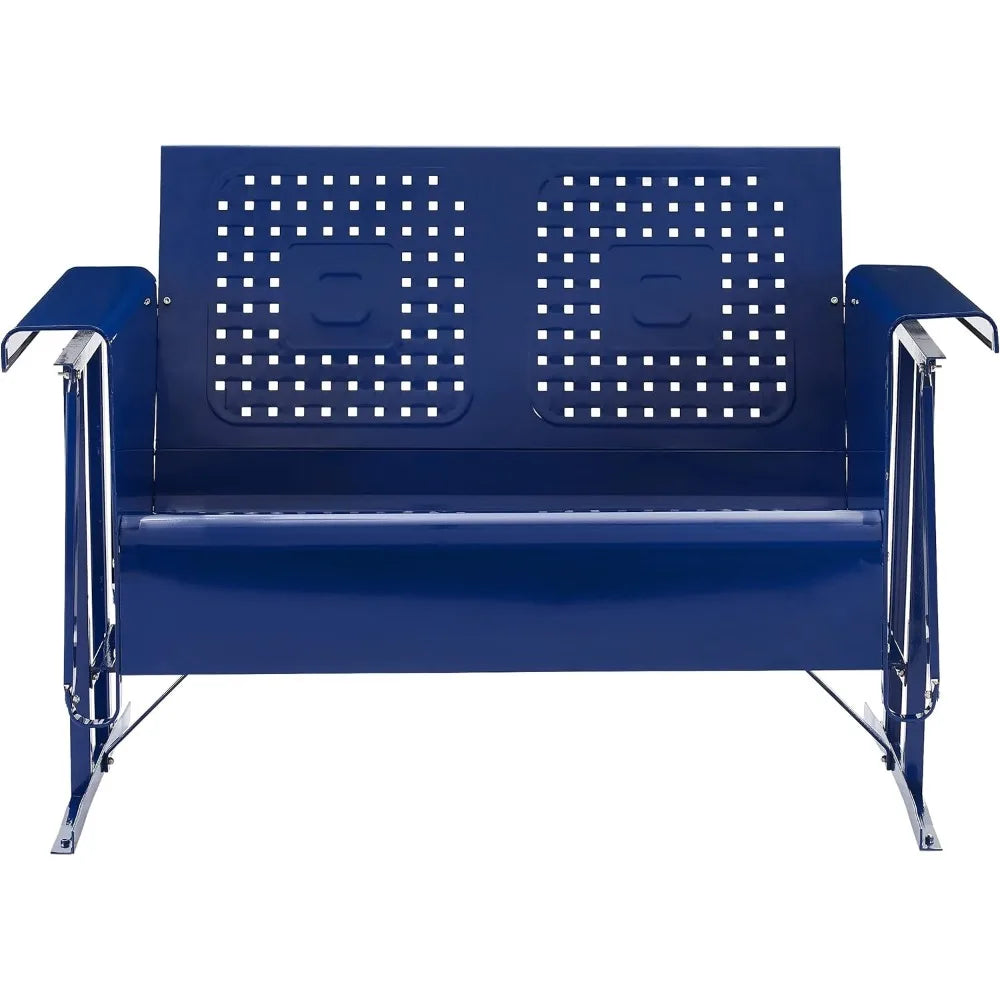 Retro Metal Outdoor Loveseat Glider for Patio