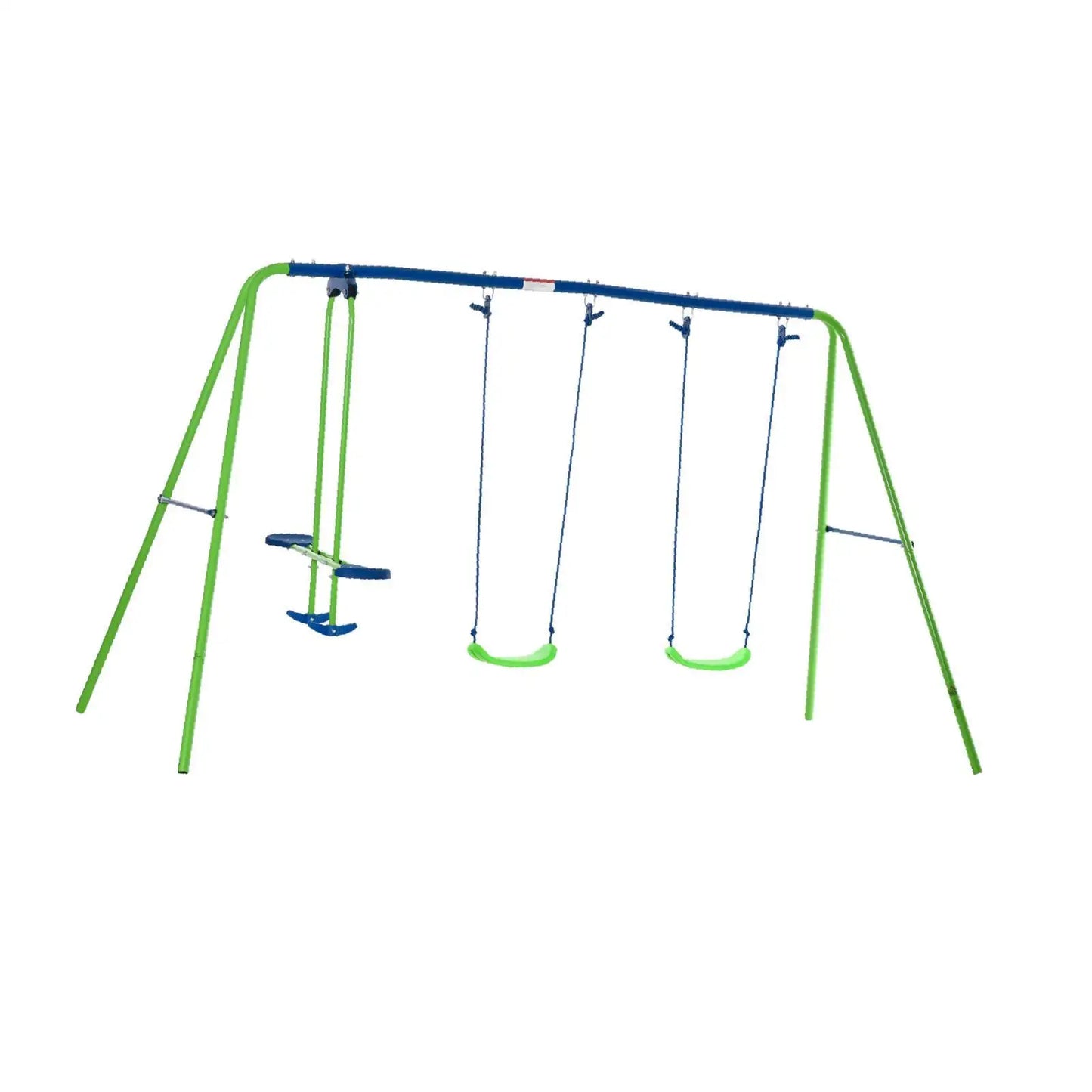 Heavy Duty Outdoor Swing Set with Adjustable Height Metal Frame