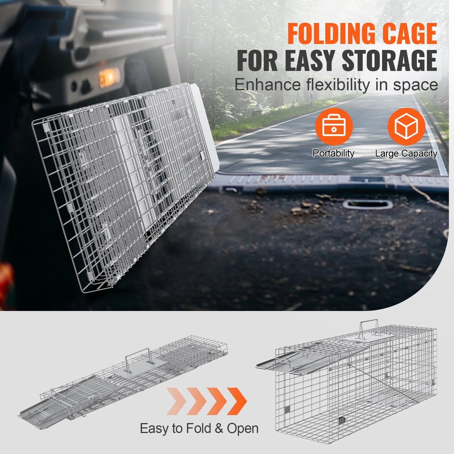 SucceBuy Live Animal Cage Trap With Handle For Cats