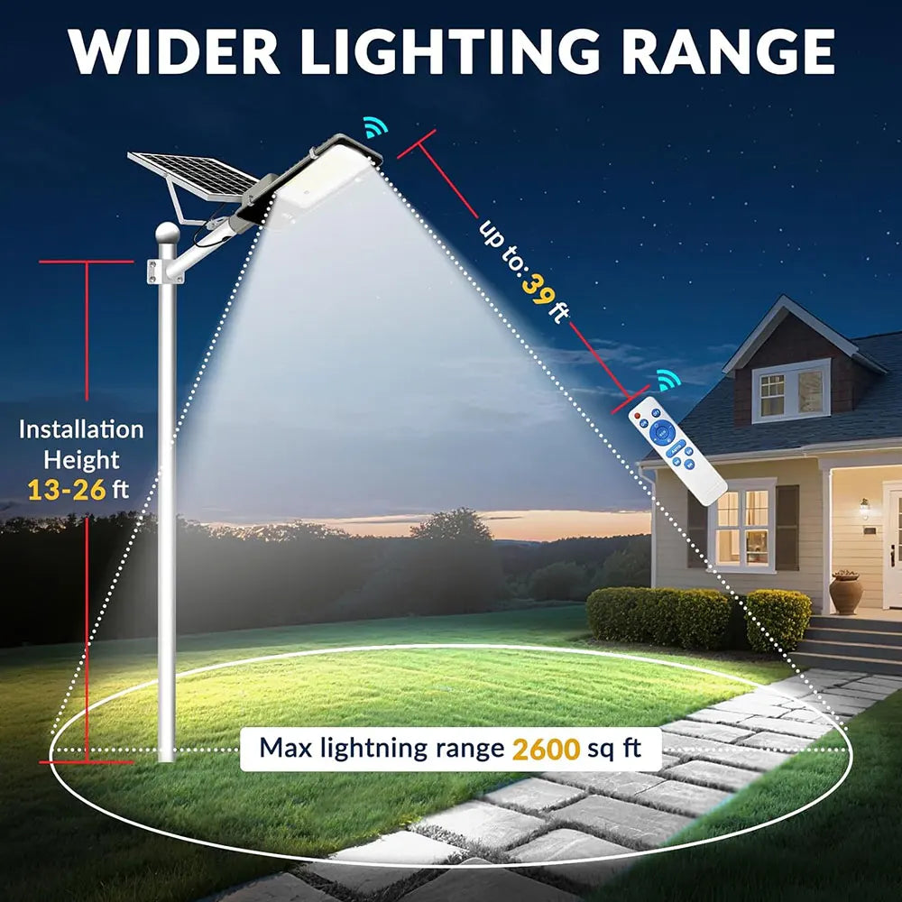 Outdoor Solar Street Lamps Set 6000mAh Waterproof Dusk To Dawn