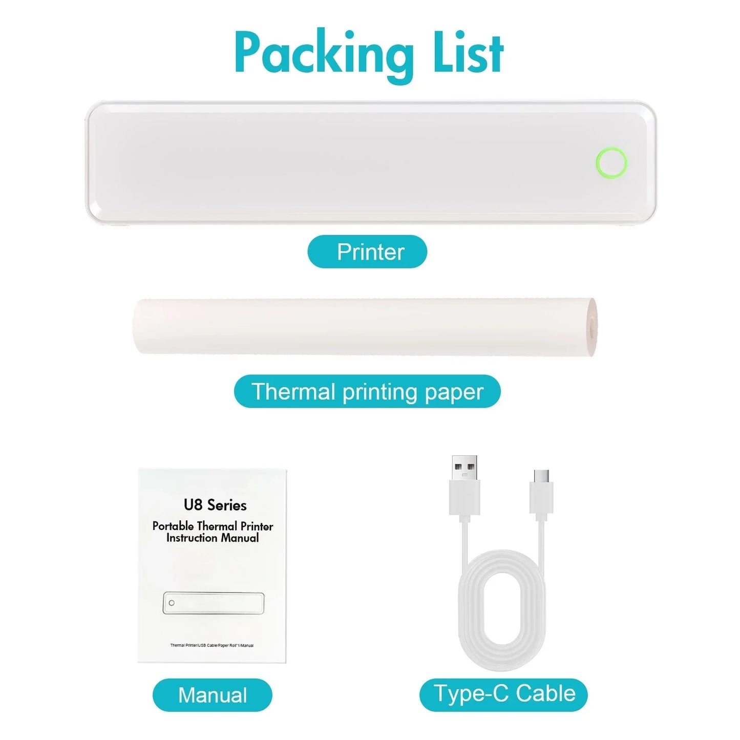 TakeYou Portable Wireless Inkless Thermal Printer Label Maker