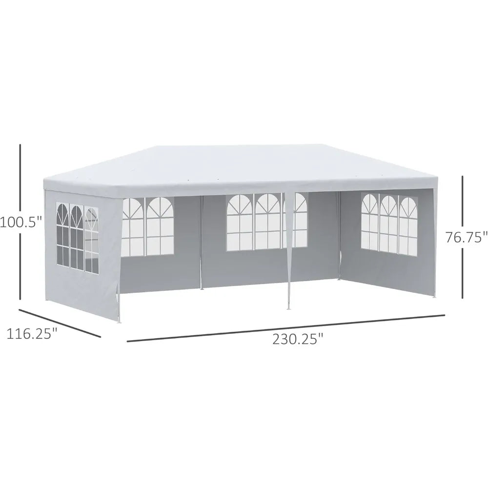 Outdoor Party Tent Gazebo Canopy With Removable Window Side Walls