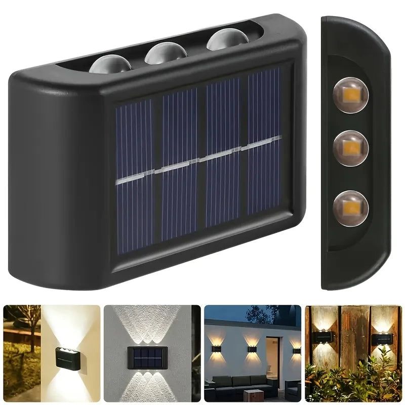 Solar Outdoor Wall Lamp Waterproof Up Down Lighting For Garden
