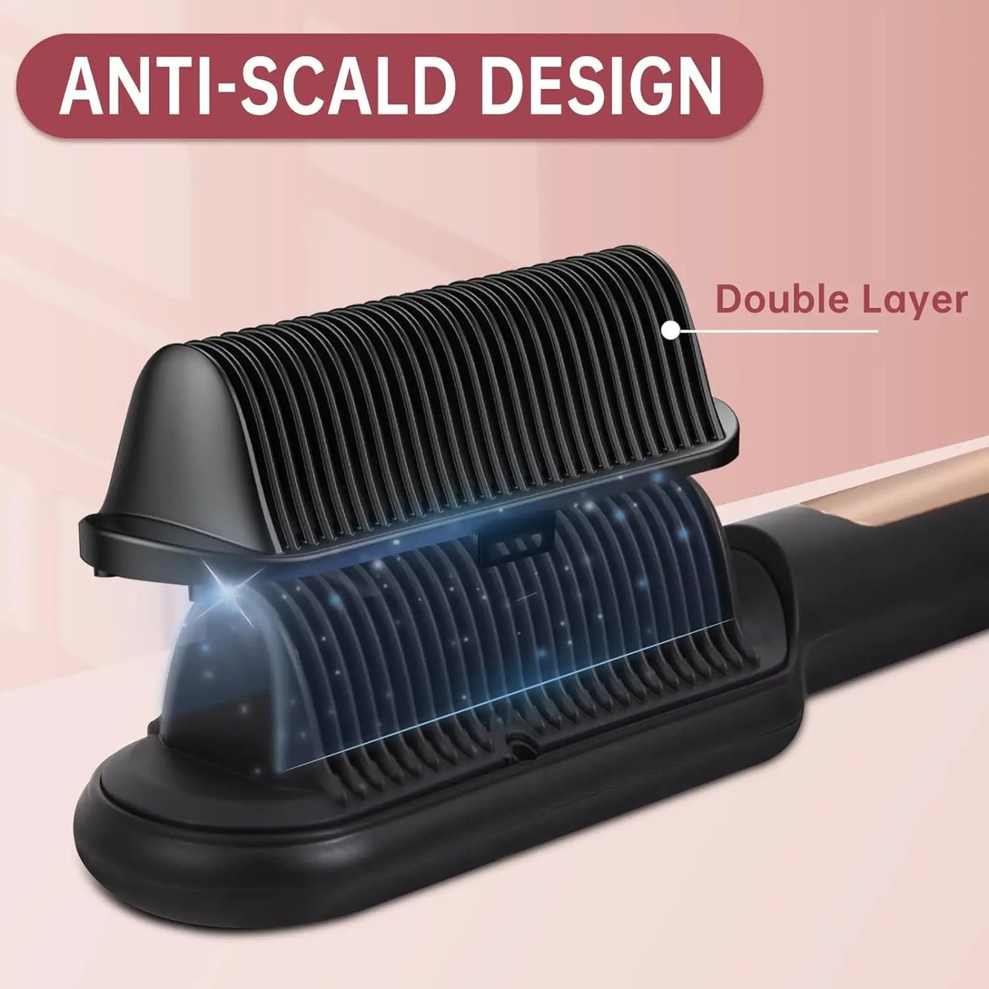 AP02 Negative Ionic Hair Straightener Brush Fast Heating Auto Off