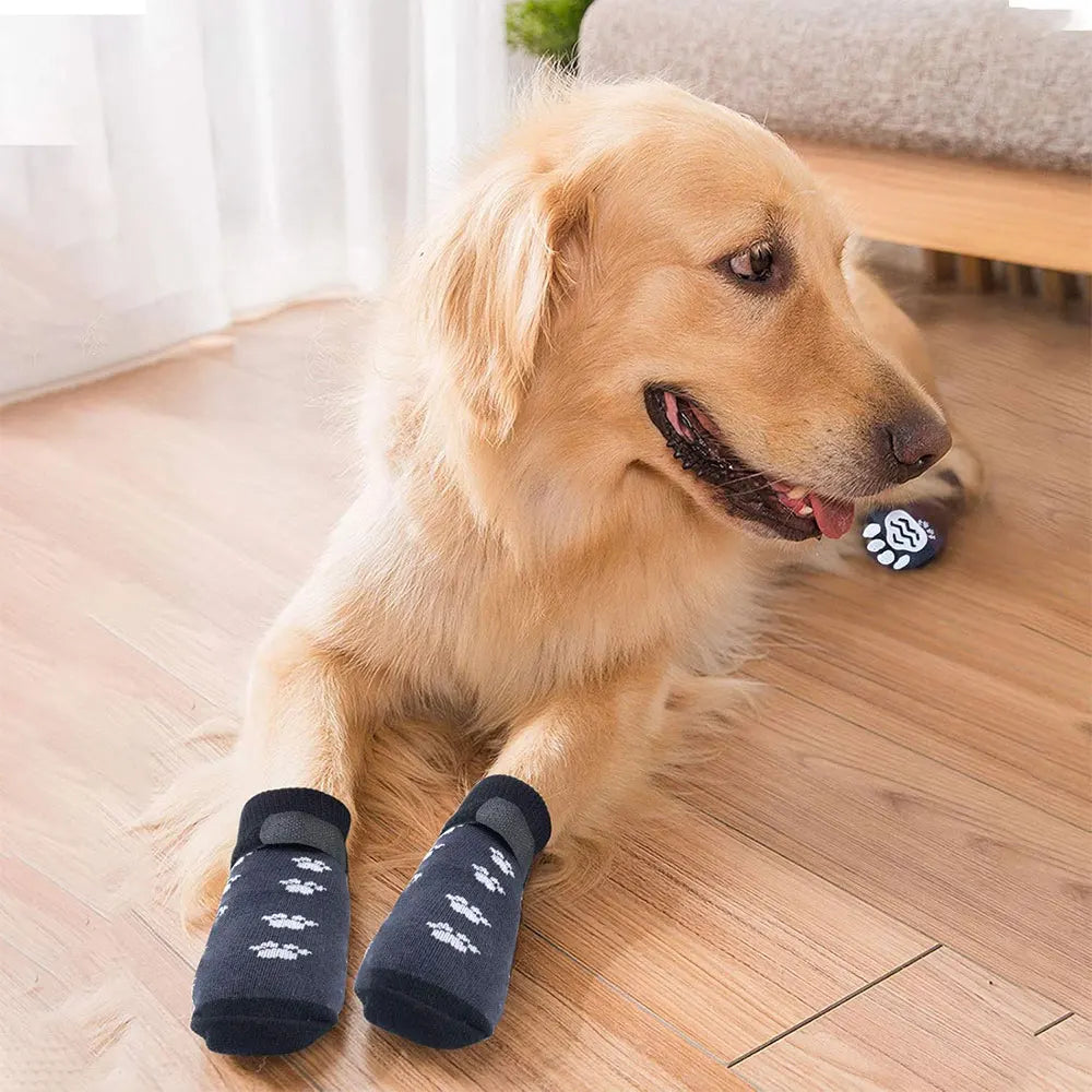 4 Pack Anti Slip Dog Socks For Paw Protection Floor