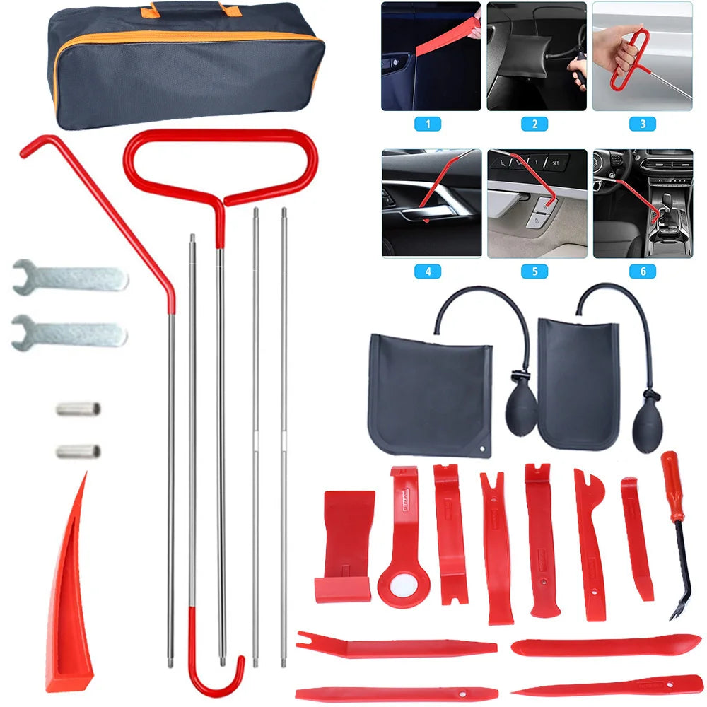 Car Window Emergency Lockout Kit With Air Wedge Bag Pump