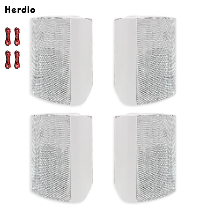 Herdio 5.25'' 600 Watts Passive Speakers Full Range Stereo Wired Waterproof Wall Mount Speakers with Loud Volume  For Patio