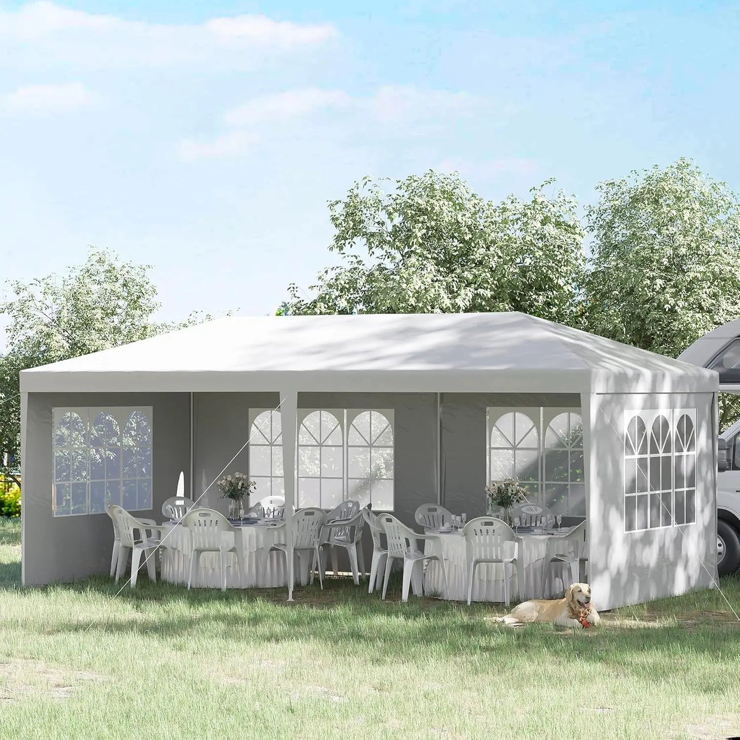 Outdoor Party Tent Gazebo Canopy With Removable Window Side Walls