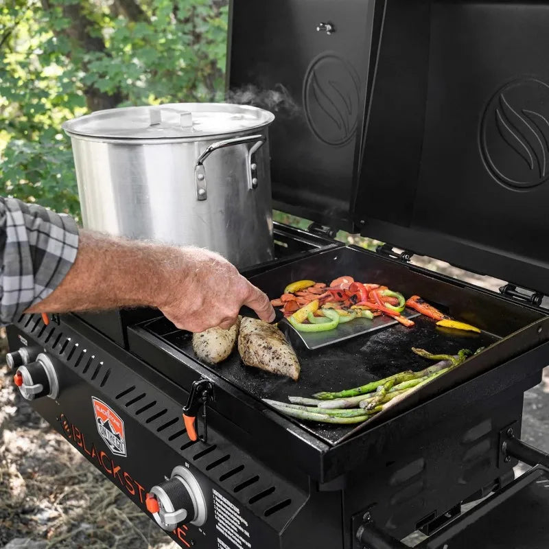Go Combo Portable Flat Top Griddle Station With Wheels