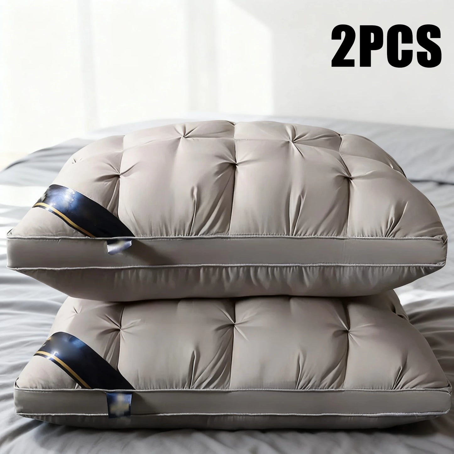 NONECN Two Pillow Set Soft Support For Beds Hotel Series