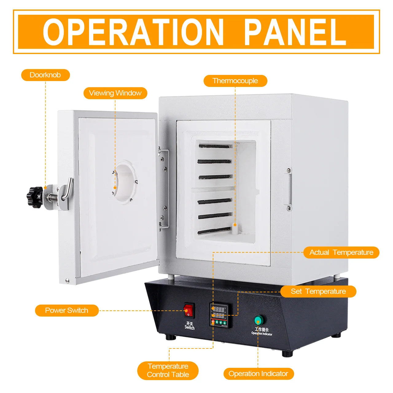 1150C Jewelry Thermostatic Oven Burnout Furnace Window Type