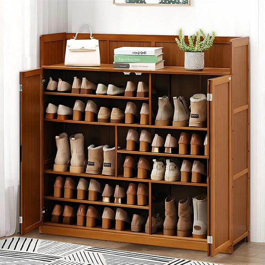 Freesta 8 Tier Bamboo Shoe Cabinet For Entryway Storage