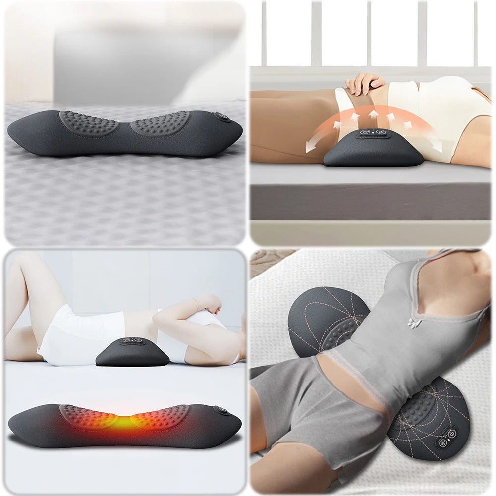 3 in 1 Electric Lumbar Support Pillow Adjustable Height Back Massager Waist Pillow with Heat Memory Foam Back Pillow