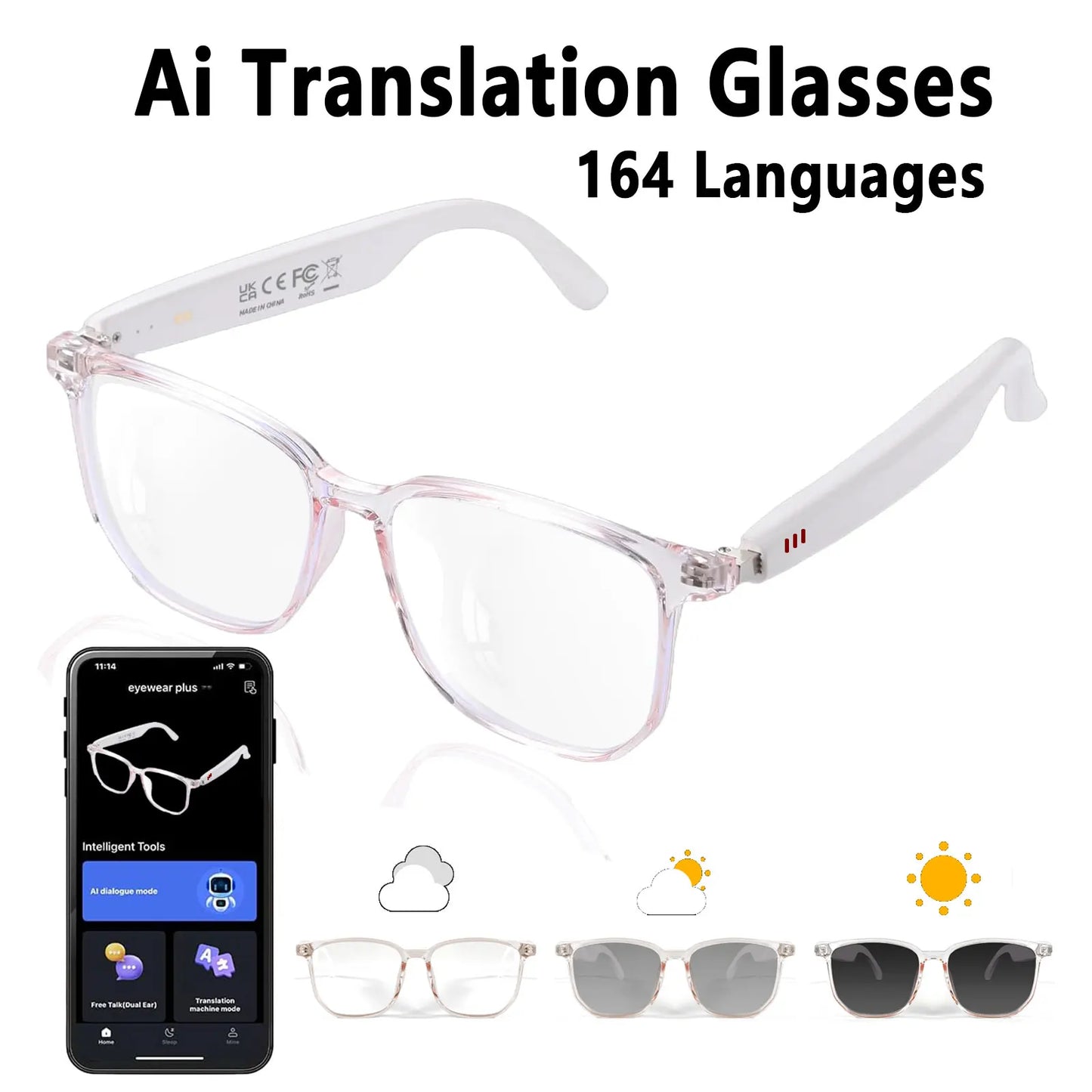 Giinova Smart AI Translation Glasses With Real Time Language Translation
