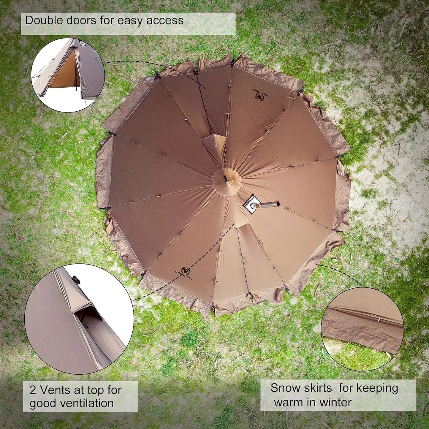 Hot Tent With Stove Jack For 4 Season Camping Tipi