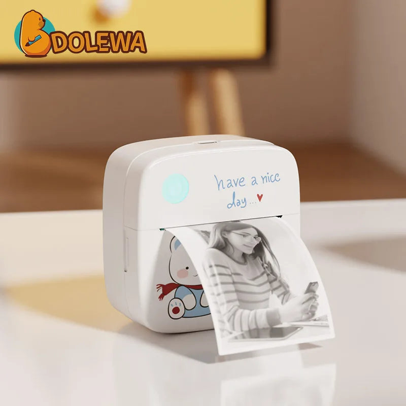 DOLEWA Mini Bluetooth Label Printer for Home and School