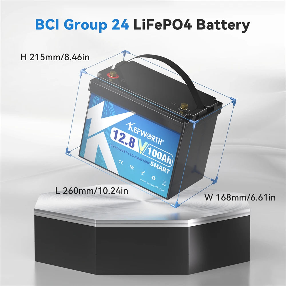 KEPWORTH 12V LiFePO4 Battery 100To300Ah For RV Marine Trolling Motor