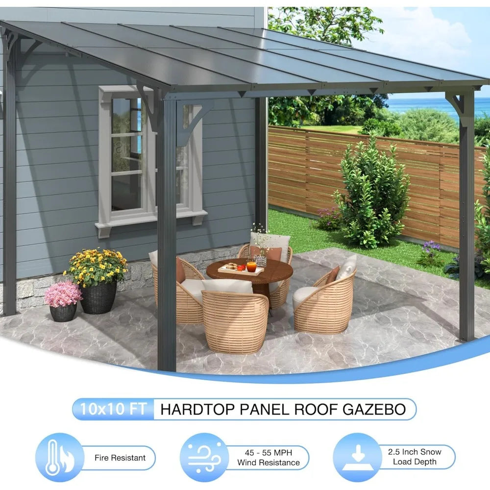 Durable Aluminum Gazebo Pergola For Patio With Weatherproof Hardtop