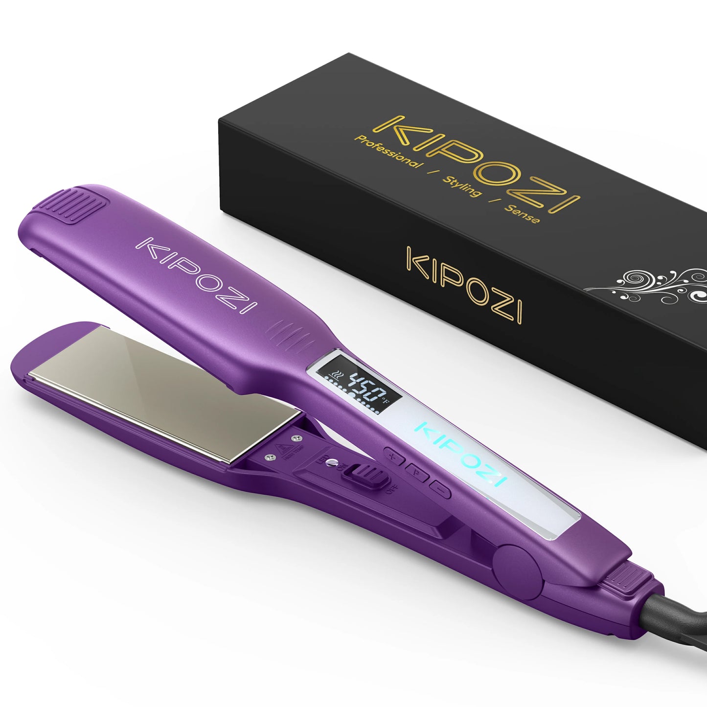 Fairywill Digital LCD Hair Straightener Titanium Flat Iron Dual Voltage
