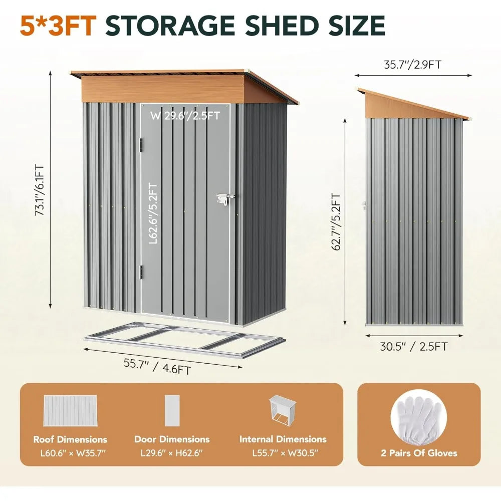 MultiUse Metal Garden Shed With Floor Frame And Lockable Doors