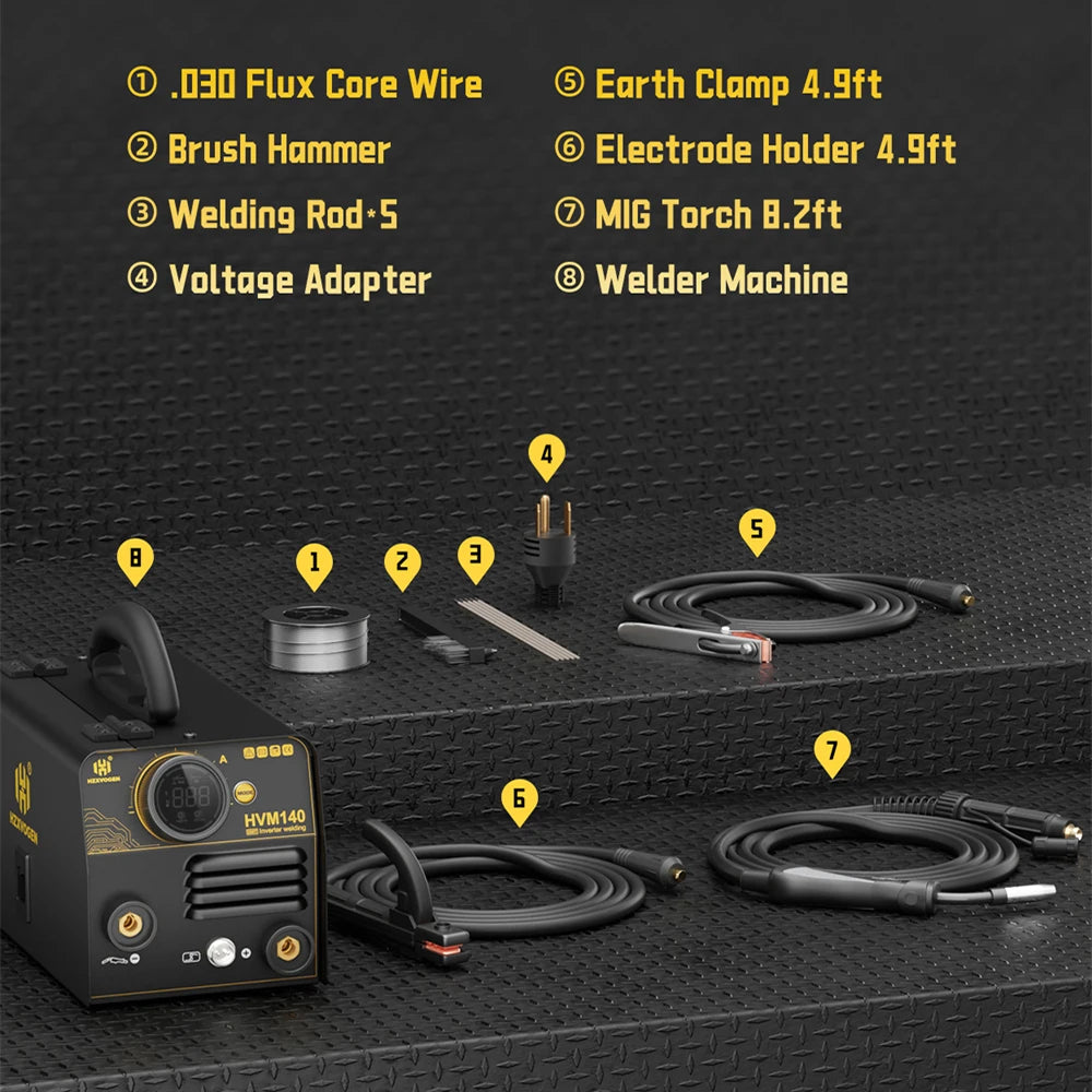 HZXVOGEN HVM140 3 in 1 Inverter MIG TIG Welder