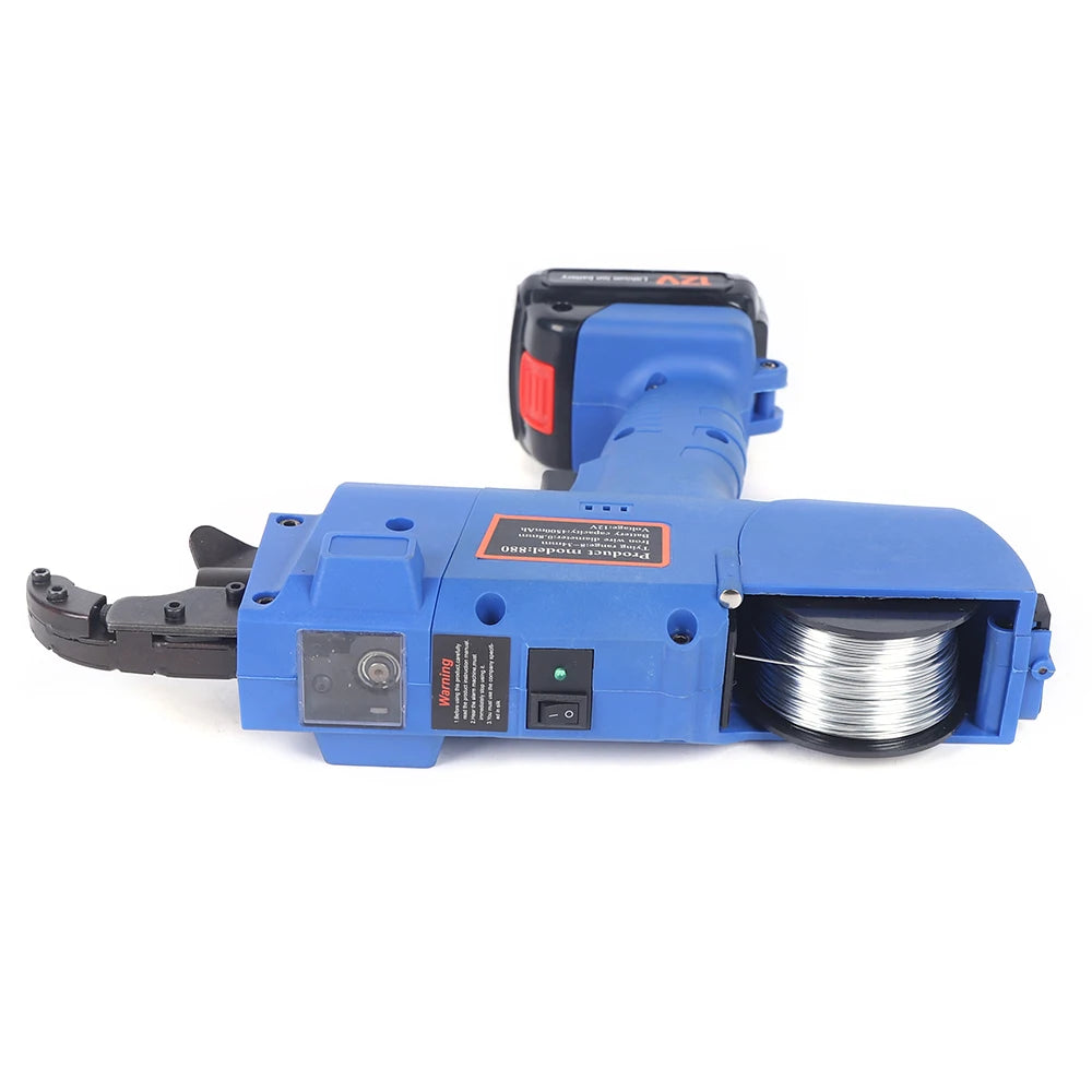 8mm-34mm Tier Tying Machine  w/Pliers + 2 x Batteries Automatic Rebar Tier Tying Machine Electric Reinforcing Rebar Tier Gun